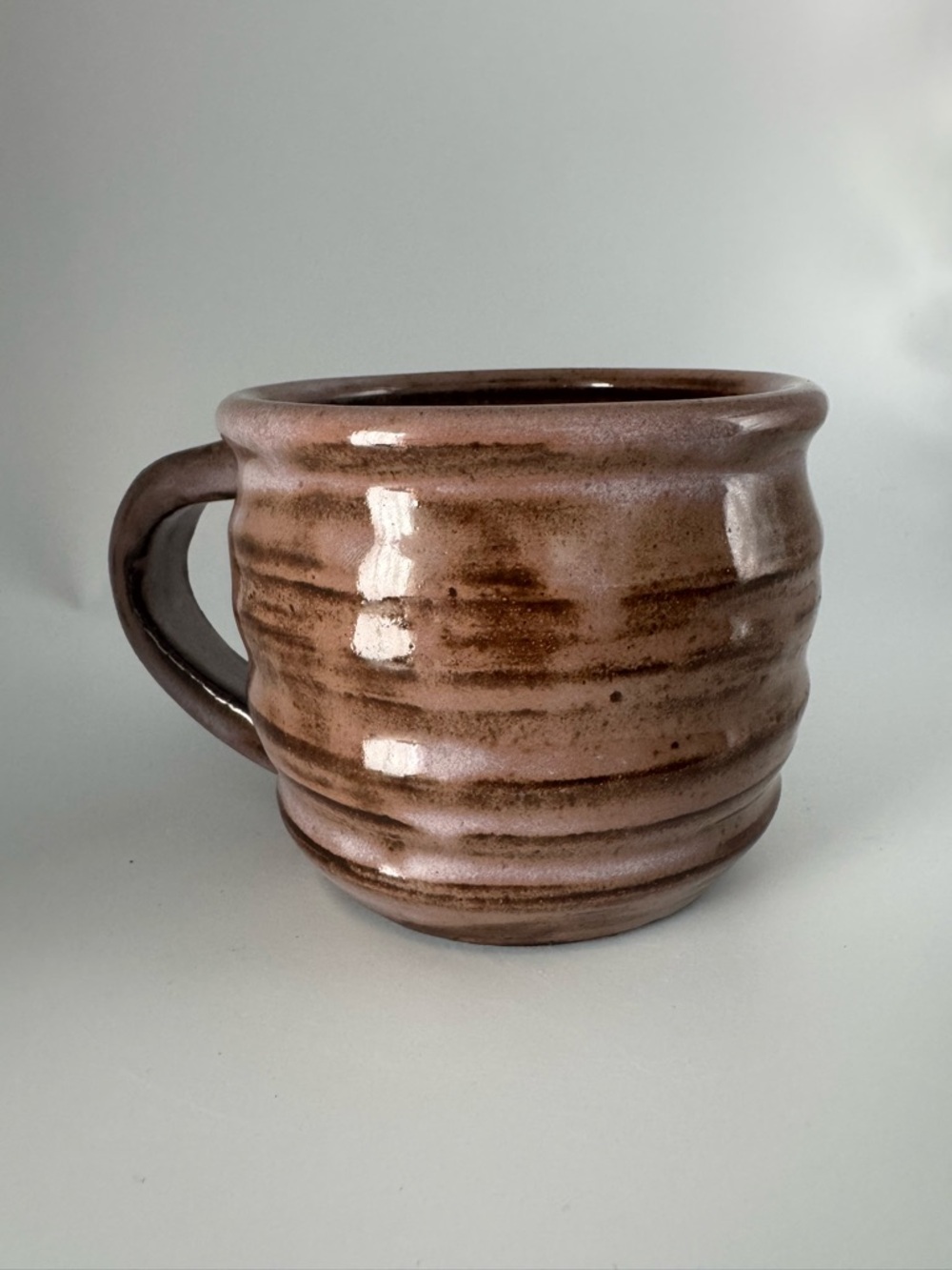 Handmade chocolate Brown and pink Ceramic Mug